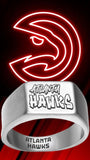 Atlanta Hawks Ring Silver Titanium Graffiti Ring Sizes 8-12 #atlanta #hawks