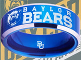 Baylor Bears Ring Blue & Silver Wedding Band | Sizes 4-17 #bu #baylor #bears