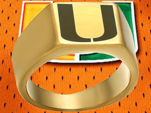 Miami Hurricanes Ring Gold 10mm Band | Sizes 8-12 #miami #hurricanes #TheU