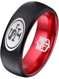 49ers Ring | Black & Red Wedding Ring | Sizes 6-13