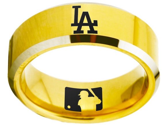 LA Dodgers Ring Gold Ring 8mm Tungsten Ring #mlb #dodgers