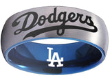 LA Dodgers Ring | Silver & Blue Wedding Ring | Sizes 6-13 #dodgers