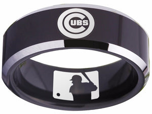 Chicago Cubs Ring Black Ring 8mm Tungsten Ring #mlb #cubs