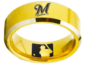 Milwaukee Brewers Ring Gold Ring 8mm Tungsten Ring #mlb #brewers