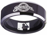 Milwaukee Brewers Ring black ring 8mm Tungsten Ring #mlb #brewers