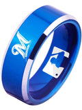 Milwaukee Brewers Ring blue ring 8mm Tungsten Ring #mlb #brewers