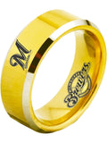 Milwaukee Brewers Ring Gold Ring 8mm Tungsten Ring #mlb #brewers