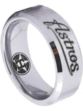 Houston Astros Ring Silver Ring 8mm Tungsten Ring #mlb #astros