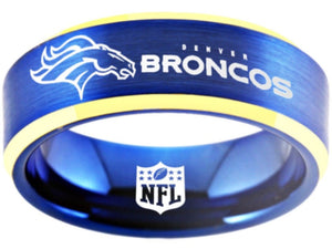 Denver Broncos Ring Blue & Gold Wedding Band | Sizes 6-13 #broncos