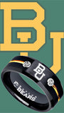 Baylor Bears Ring Black & Gold CZ Wedding Band | Sizes 6-13 #bu #baylor #bears