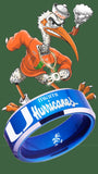 Miami Hurricanes Ring Blue & Silver Wedding Band | Sizes 4-17 #U #miami #hurricanes