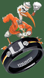 Miami Hurricanes Ring Black & Gold CZ Wedding Band | Sizes 6-13 #miami #hurricanes #TheU