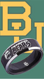 Baylor Bears Ring Black & Silver Wedding Band | Sizes 4-17 #bu #baylor #bears