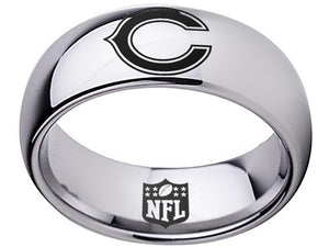 Chicago Bears Ring Silver Wedding Band | Sizes 5-16 #chicago #bears