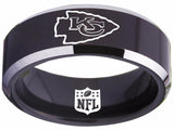 Kansas City Chiefs Ring Black & Silver Wedding Ring | Sizes 4-17 #chiefs