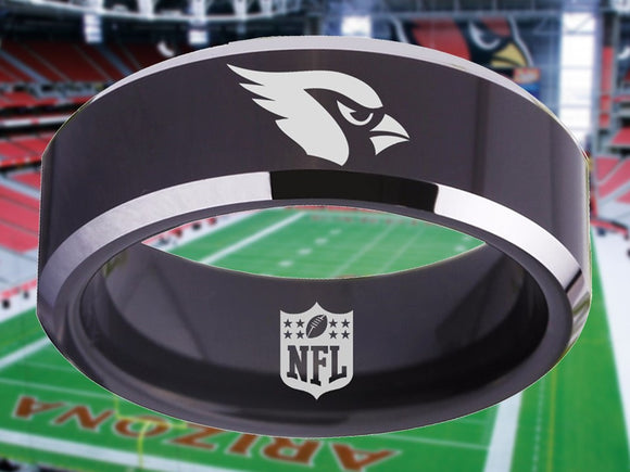 Arizona Cardinals Ring Black & Silver Wedding Ring #arizonacardinalsring