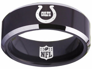 Indianapolis Colts Ring 8mm Black Tungsten Ring #colts