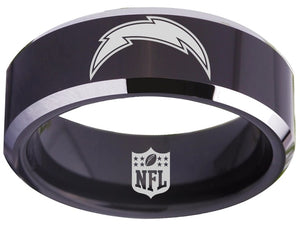 Los Angeles Chargers Ring 8mm Black Tungsten Ring #chargers