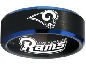 Los Angeles Rams Ring Black and Blue Logo Ring Sizes 6 - 13 #rams