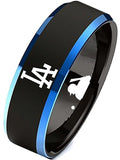 LA Dodgers Ring | Black & Blue Wedding Band | Sizes 6-13 #dodgers