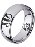 Cincinnati Bengals Ring Silver Ring 8mm Tungsten Wedding Band #bengals #nfl