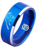 Carolina Panthers Ring Panthers Logo Blue Tungsten Ring #panthers