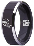 Washington Commanders Ring 8mm Black & Silver Tungsten Ring #NFL