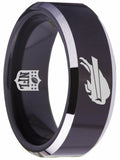 Buffalo Bills Ring Bills Black & Silver Wedding Band | Sizes 4-17 #buffalo #bills