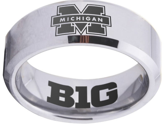 Michigan Wolverines Ring | Silver Wedding Ring | Sizes 4-17 #michigan