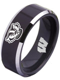 Wisconsin Badgers Ring Black Ring Tungsten NCAA #badgers