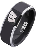 Wisconsin Badgers Ring Black Ring Tungsten NCAA #badgers