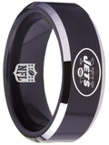 New York Jets Ring 8mm Black Tungsten Ring #jets