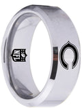 Chicago Bears Ring Silver 8mm Tungsten Wedding Ring Sizes 4 - 17 #chicagobears