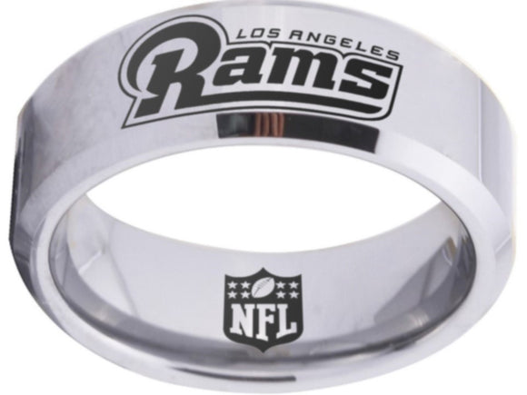 Los Angeles Rams Ring Silver Black Logo Ring Sizes 4 - 17 #rams #logo