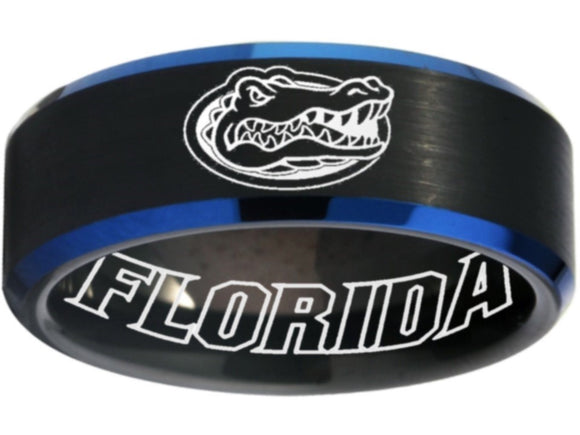 Florida Gators Ring UF Gators Logo Ring Black and Blue Band #florida #gators