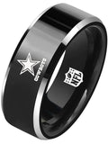 Dallas Cowboys Ring Black & Silver Wedding Band | Sizes 4-17 #cowboys