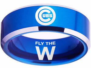 Chicago Cubs Ring Blue & Silver Wedding Ring | Sizes 4 - 17 #cubs