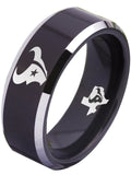 Houston Texans Ring Black Ring 8mm Tungsten Ring #texans