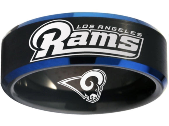 Los Angeles Rams Ring Black and Blue Logo Ring Sizes 6 - 13 #rams