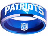 New England Patriots NFL Football Team Logo Tungsten Carbide Comfort Fit Ring