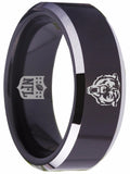 Chicago Bears Ring Black 8mm Tungsten Ring Sizes 4 - 17 #chicago #bears