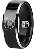 Las Vegas Raiders Ring Black and Silver Tungsten Wedding Ring #Raiders #NFL