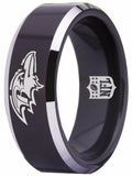 Baltimore Ravens Ring Black & Silver Wedding Band | Sizes 4-17 #ravens