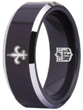 New Orleans Saints Ring 8mm Black Tungsten Ring #saints