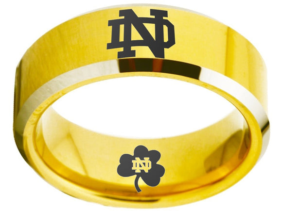 Notre Dame Ring Wedding Ring 8mm Gold Tungsten Wedding Band