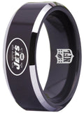 New York Jets Ring 8mm Black Tungsten Ring #jets