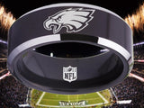 Philadelphia Eagles Ring Black & Silver Wedding Band | Sizes 4-17 #eagles