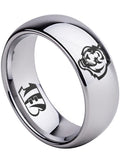 Cincinnati Bengals Ring 8mm Silver Tungsten Wedding Ring #bengals #cincinnatibengals