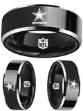 Dallas Cowboys Ring Black & Silver Wedding Band | Sizes 4-17 #cowboys