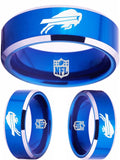 Buffalo Bills Ring Blue & Silver Wedding Band | Sizes 4-17 #buffalo #bills